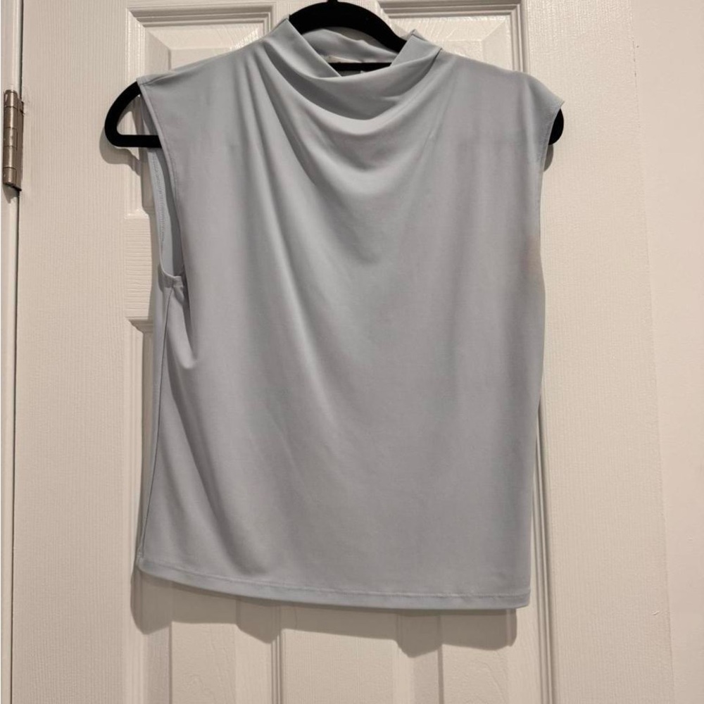 Wilfred Pale Blue Sleeveless Mock Neck Camisole